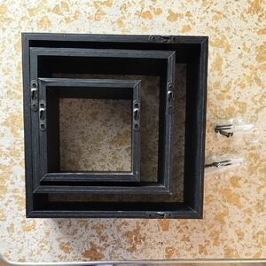 Set of Black Square Shelves